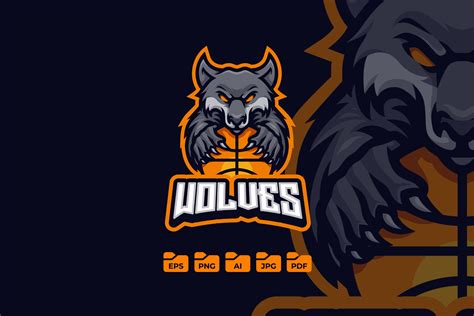 WOLF BASKETBALL MASCOT LOGO DESIGN Graphic by Digituscreative ...