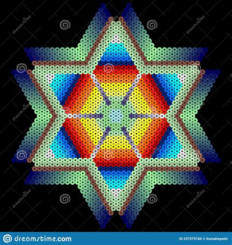 Illustration of Colorful Star Mexican Huichol Art Style Stock Vector ...