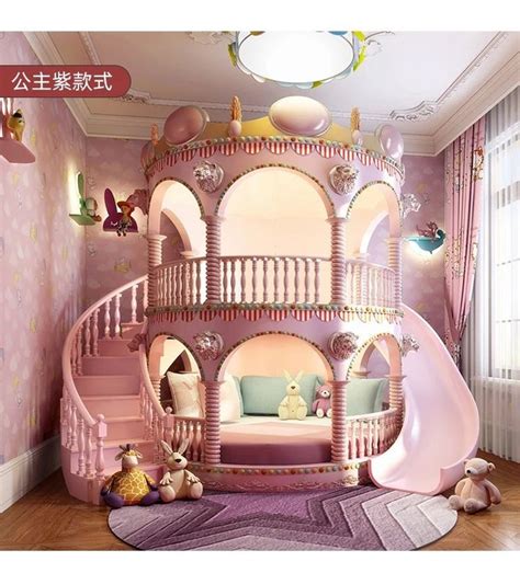 Princess Girl Slide Children Bed , Lovely Single Pink Castle Bed Girls ...