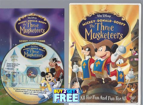 Mickey Donald Goofy The Three Musketeers Dvd