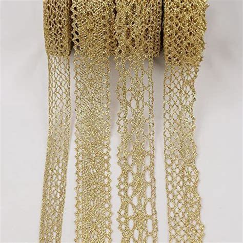 Gold Lace Trim Vintage Crochet Lace Ribbon Craft Gold Lace for Sewing ...