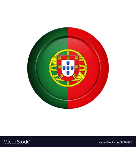 Portuguese flag on the round button Royalty Free Vector