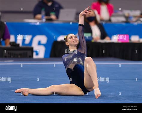 Michigan's Natalie Wojcik performs her floor routine during the Finals of the 2021 NCAA Women's ...