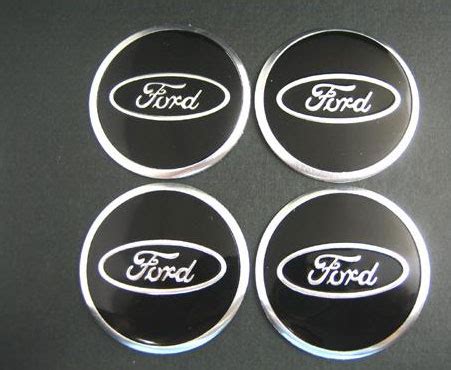 Ford Black & Chrome Wheel Center Cap Stickers, Chrome Sticker Wheel ...