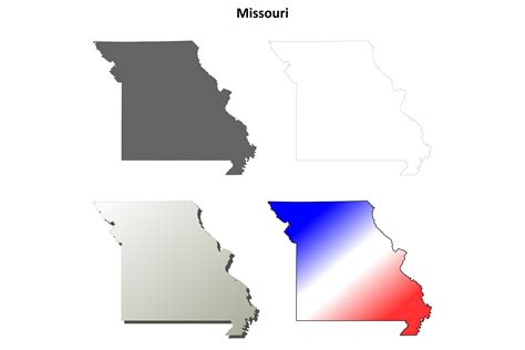 Missouri Outline Map Set Graphic by davidzydd · Creative Fabrica