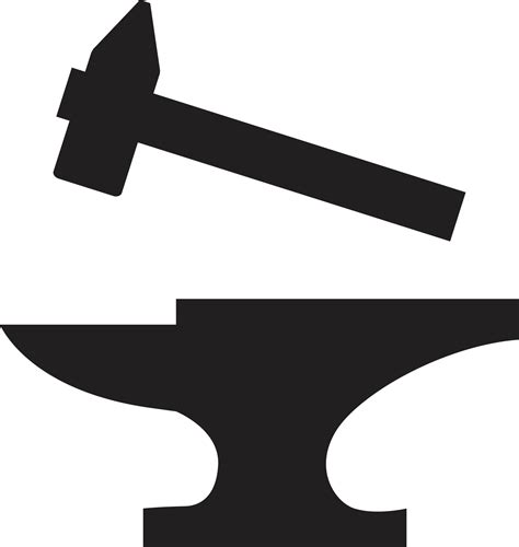 blacksmith icon on white background. anvil and hammer sign. anvil with ...