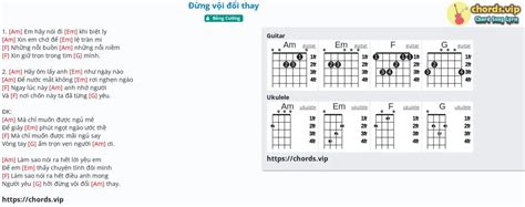 Chord: Đừng vội đổi thay - Bằng Cường - tab, song lyric, sheet, guitar, ukulele | chords.vip