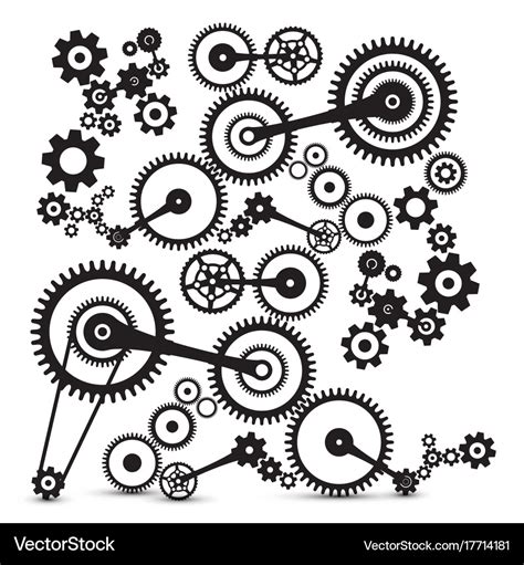 Cogs gears retro machinery symbol Royalty Free Vector Image