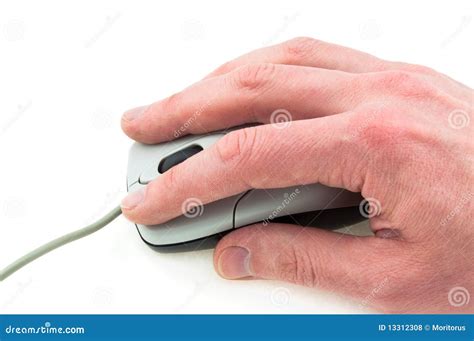 Computer mouse in hand stock photo. Image of hold, optical - 13312308