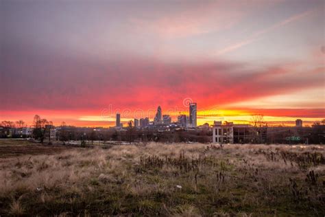 Charlotte the Queen City Skyline at Sunrise Stock Photo - Image of ...