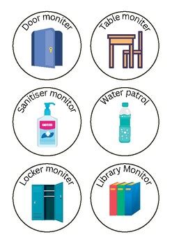 Classroom Monitor Printable Badges/Labels by The Teacher Goals | TPT