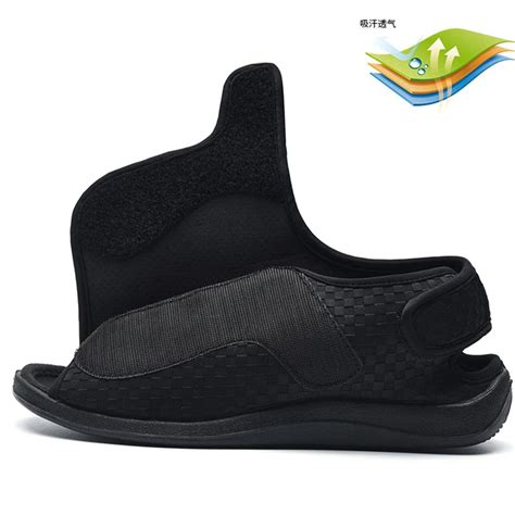 Wide Width Orthopedic Fully Open Diabetic Sandals Adjustable Velcro ...