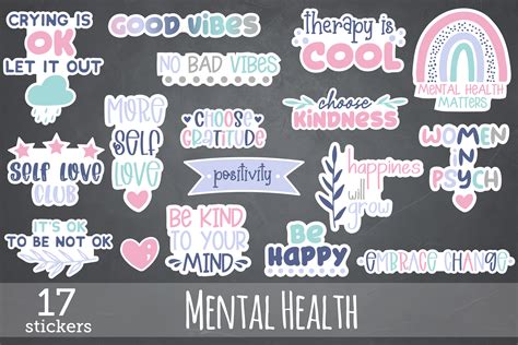 Mental Health - Printable Stickers Graphic by nastiatrel · Creative Fabrica