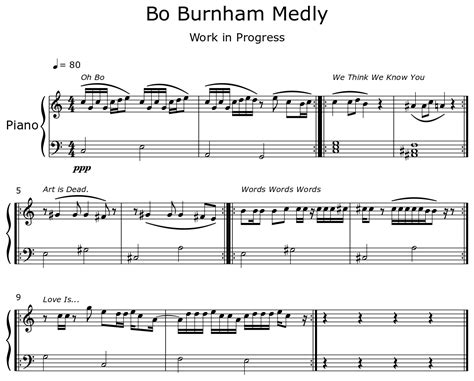 Bo Burnham Medly - Sheet music for Piano