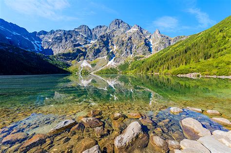 Photos Poland Morskie Oko lake Tatra Mountains Nature mountain Lake