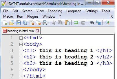 HTML Heading – T4Tutorials.com