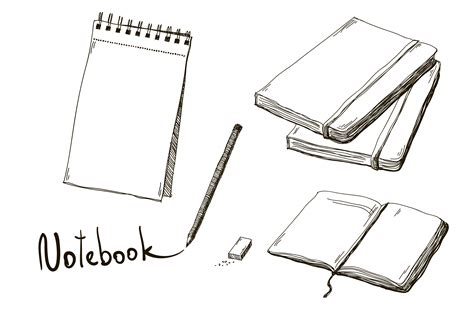 Set of hand drawn notebooks | Education Illustrations ~ Creative Market