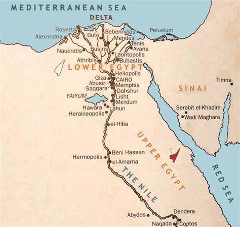 Ancient Egypt Map with Divisions