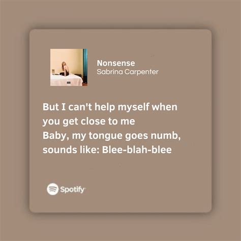 Sabrina Carpenter, Nonsense- lyrics | Pretty lyrics, Just lyrics ...