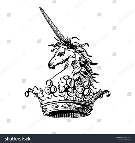 Unicorn Silhouette Isolated Black Fictional Fairy Stock Illustration 1549947383