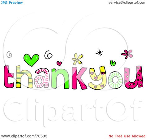 Royalty-Free (RF) Clipart Illustration of Colorful Thank You Words by Prawny #78533