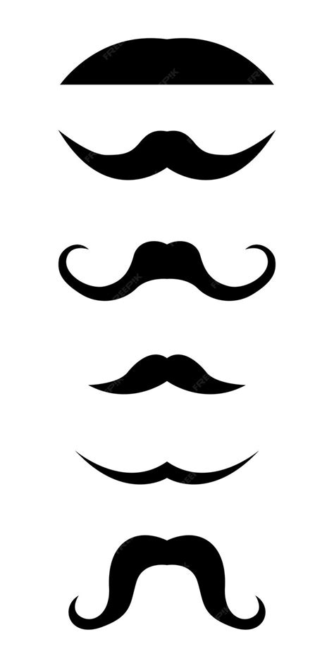 Premium Vector | Black mustache collection vector illustration isolated on white