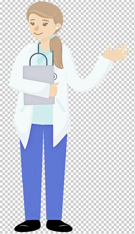 Cartoon Standing Health Care Provider Medical Assistant Gesture PNG ...