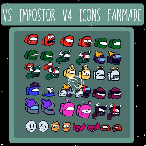 FNF: Vs Impostor V4 Icons ( Fanmade ) by SrGlitchtrap on DeviantArt