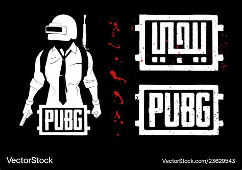 Template logo arabic calligraphy pubg Royalty Free Vector