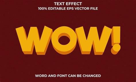 Premium Vector | Wow 3d text effect style wow editable text effect 3d wow