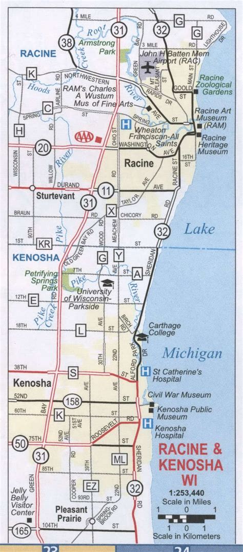 Map of Kenosha city