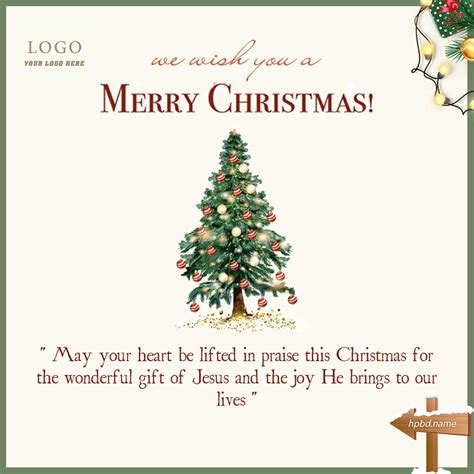 Custom Christmas Card With Company Logo And Christmas Tree | Custom christmas cards, Custom ...