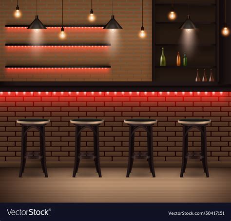 Cafe interior realistic background Royalty Free Vector Image