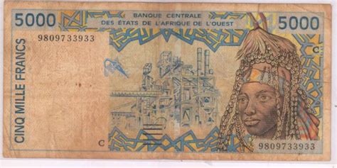 Burkina Faso, West African States - 5000 Francs currency note - KB Coins & Currencies