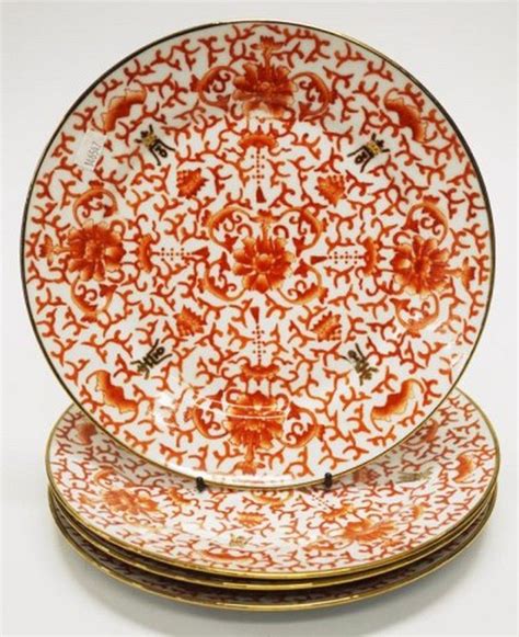 Red Blossom Ceramic Dinner Plates Set - Ceramics - Chinese - Oriental