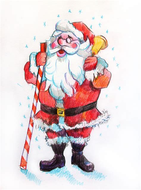 How to draw "Santa Claus" with colored pencils. Art lesson with Natalka Barvinok | Santa claus ...