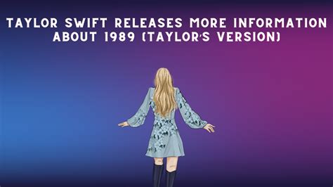 Taylor Swift releases more information about 1989 (Taylor’s Version ...