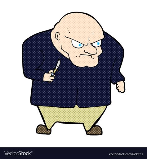 Comic cartoon evil man Royalty Free Vector Image