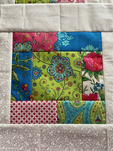 Floral Unfinished Quilt TOP Victorian Fabric Summer House | Etsy