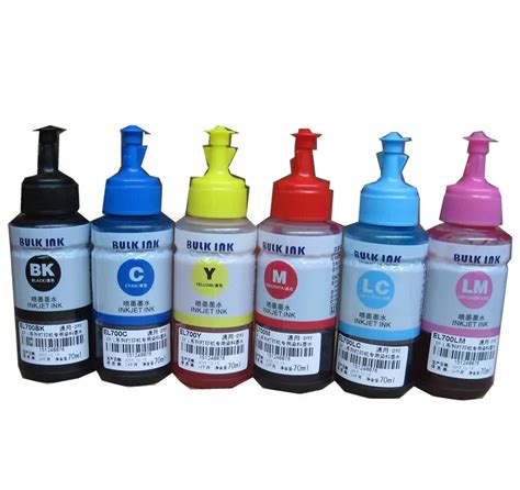 6 color Dye ink for epson 70ML OEM Refill Ink Kit 70ml bottle bulk Universal INK refillable ink ...