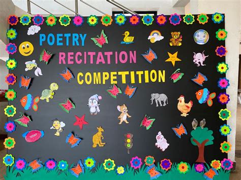 Poem recitation competition | Poem recitation, School board decoration, Board decoration