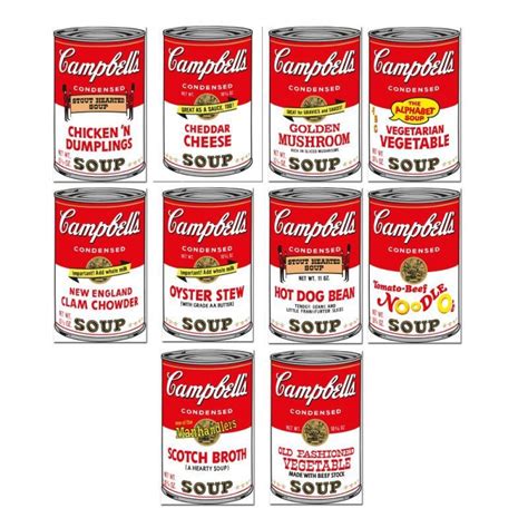 Andy Warhol "Soup Can Series 2" Suite of (10) LE Silk Screen Prints from Sunday B Morning ...