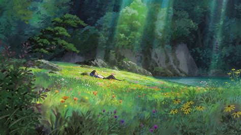 4K, outdoors, Studio Ghibli, nature, anime, plants, flowers, HD Wallpaper | Rare Gallery