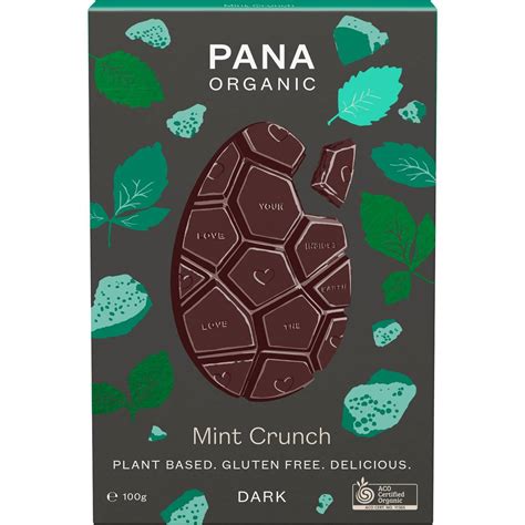 Pana Organic Dark Chocolate Easter Egg Mint Crunch 100g | Woolworths