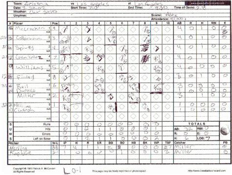 30 Baseball Scorekeeping Cheat Sheet | Example Document Template