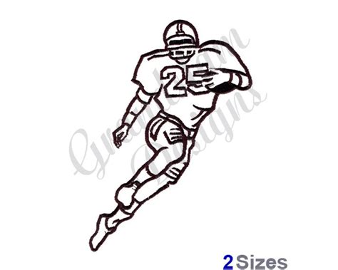 Football Player Outline Machine Embroidery Design - Etsy