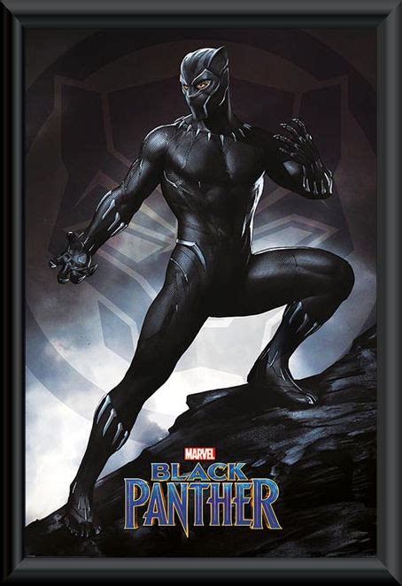 Black Panther Pose Poster Framed :: Marvel Comics :: Movie Memorabilia :: Entertainment ...