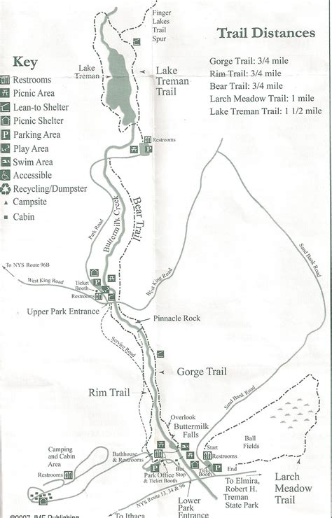 Buttermilk Falls State Park Map - Squaw Valley Trail Map