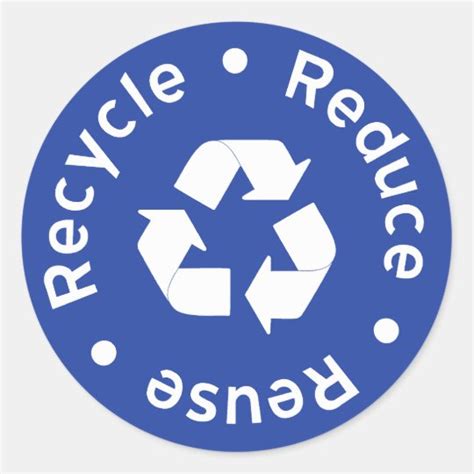 Blue Recycling Symbol Sticker | Zazzle.com