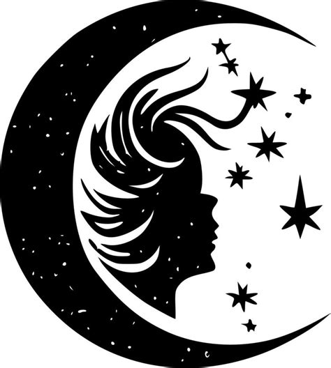 Celestial, Black and White Vector illustration 23593390 Vector Art at Vecteezy